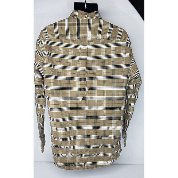 Mens Medium Vintage London Fog Tartain Plaid LS Button Down Heavyweight Cotton - Picture 2 of 3